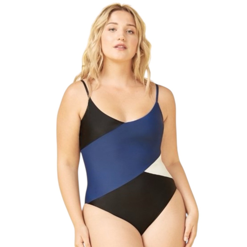 Summersalt | Marina One Piece Swimsuit Blue Black Colourblock Size 18LT